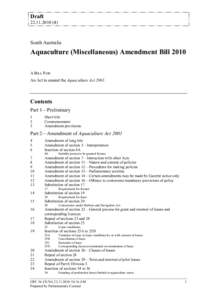 Microsoft Word - Aquaculture _Miscellaneous_ Amendment Bill 2010.al.36.rtf