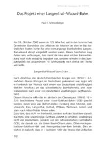 Jahrbuch des Oberaargaus, Bd[removed]Das Projekt einer Langenthal–Wauwil-Bahn