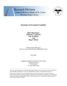 Economics / Financial markets / Mathematical finance / Multivariate statistics / Liquidity risk / Principal component analysis / Bid–offer spread / Market liquidity / Volatility / Financial risk / Statistics / Financial economics