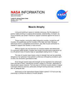 NASA INFORMATION National Aeronautics and Space Administration