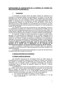 INSTRUCCIONES DE CONTRATACIÓN DE LA EMPRESA DE TURISMO DEL REAL SITIO DE SAN ILDEFONSO S _2_