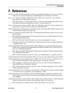 Sonoma-Marin Area Rail Transit F. REFERENCES F. References Barrett, S.A[removed]The Ethno-geography of the Pomo and Neighboring Indians. University of California Publications in American Archaeology and Ethnology 6(1):1-3