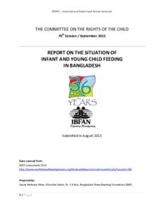 IBFAN – International Baby Food Action Network  THE COMMITTEE ON THE RIGHTS OF THE CHILD 70th Session / SeptemberREPORT ON THE SITUATION OF