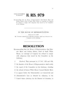 IV  110TH CONGRESS 2D SESSION  H. RES. 979