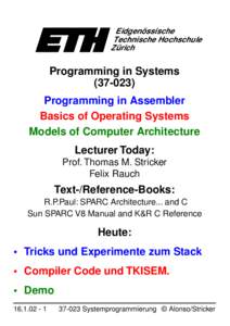 Eidgenössische Technische Hochschule Zürich Programming in Systems[removed])