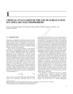 1 CRITICAL EVALUATION OF THE USE OF SURFACTANTS IN CAPILLARY ELECTROPHORESIS TE