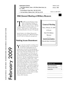 Special points of interest:  Volume 6, Issue 8 • General Meeting Wednesday, February 18, 2009, Military Museum (Armory), Lake Ave., 6:30 PM