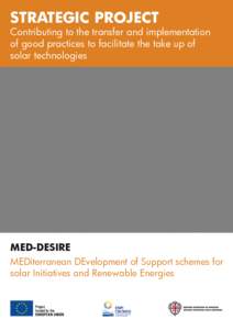 STRATEGIC PROJECT  Contributing to the transfer and implementation of good practices to facilitate the take up of solar technologies