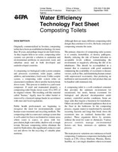 Water Efficiency Technology Fact Sheet - Composting Toilets EPA 832-F[removed]September 1999