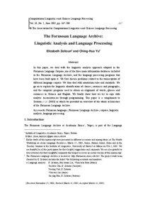 Computational Linguistics and Chinese Language Processing Vol. 10, No. 2, June 2005, pp[removed]