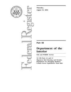 2006 Federal Register, 71 FR 45964; Centralized Library: U.S. Fish and Wildlife Service - FR Doc[removed]