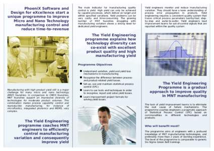 PhoeniX Software and Design for eXcellence start a unique programme to improve Micro and Nano Technology manufacturing control and reduce time-to-revenue