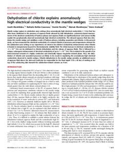RESEARCH ARTICLE ELECTRICAL CONDUCTIVITY Dehydration of chlorite explains anomalously high electrical conductivity in the mantle wedges