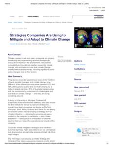 Strategies Companies Are Using to Mitigate and Adapt to Climate Change | Ideas for Leaders tel. +2900 CHALLENGE US