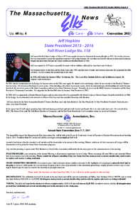 THE MASSACHUSETTS ELKS NEWS PAGE 1  The Massachusetts News a fraternal organization