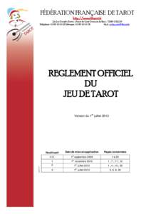 FÉDÉRATION FRANÇAISE DE TAROT http://www.fftarot.fr ZA Les Grandes Terres - Route de Saint Germain du Bois[removed]OSLON