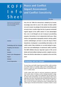 KO F F I n f o Sheet Peace and Conflict Impact Assessment