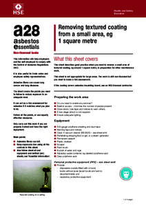 Removing textured coating from a small area, eg1 square metre - a28 - asbestos essentials