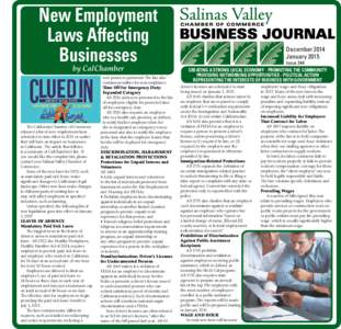 New Employment Laws Affecting Businesses by CalChamber