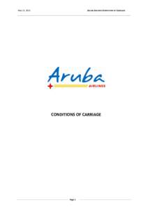 ARUBA AIRLINES CONDITIONS OF CARRIAGE  May 21, 2012 CONDITIONS OF CARRIAGE