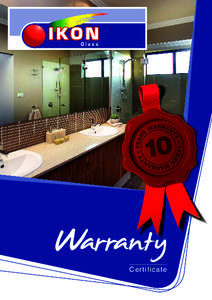 IKON Glass Warranty Cer tificate