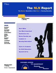 Spring 2012 Issue Sixteen The NLN Report The Member Newsletter of the Voice for Nursing Education