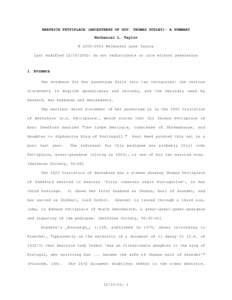 BEATRICE FETTIPLACE (ANCESTRESS OF GOV. THOMAS DUDLEY): A SUMMARY Nathaniel L. Taylor © [removed]Nathaniel Lane Taylor Last modified[removed]: do not redistribute or cite without permission  1. EVIDENCE