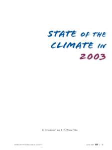 STATE OF THE CLIMATE IN 2003 D. H. LEVINSON14