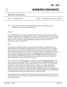 BC[removed]O BANKING ISSUANCE