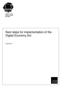 Next steps for implementation of the Digital Economy Act