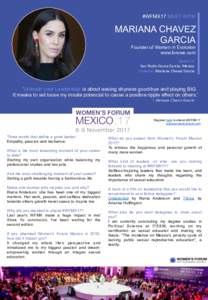 #WFMX17 MEET WITH  MARIANA CHAVEZ GARCIA Founder of Women in Evolution www.forowe.com