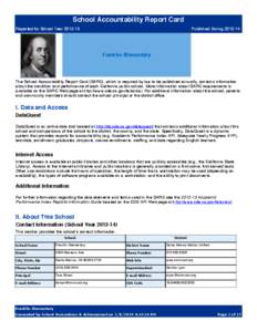 School Accountability Report Card Published During[removed]Reported for School Year[removed]Franklin Elementary