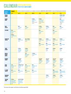 CALENDAR Festival venues NEW ZEALAND FESTIVAL FRI 21 FEB–SUN 16 MAR