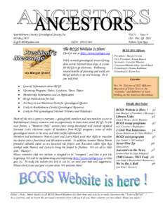 Bartholomew County Genealogical Society,Inc PO BoxISSN: 