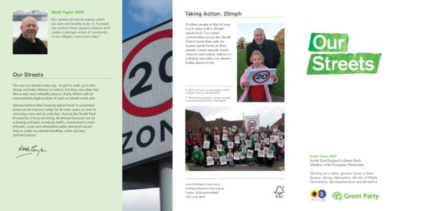 Keith Taylor MEP  Taking Action: 20mph 