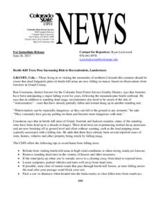 Colorado State Forest Service 5060 Campus Delivery Colorado State University Fort Collins, CO; FAXhttp://csfs.colostate.edu/
