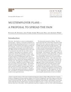 RETIREMENT RESEARCH October 2014, Number[removed]MULTIEMPLOYER PLANS –