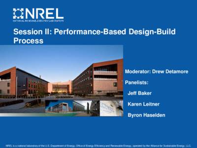 Session II: Performance-Based Design-Build Process