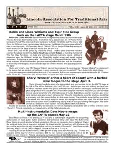 Lincoln Association For Traditional Arts News To Put A Little LAFTA In Your Life ! SPRING 2004 PO BoxLincoln, NE