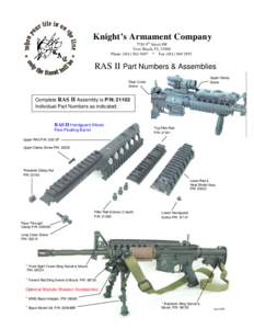 Knight’s Armament Company 7750 9th Street SW Vero Beach, FLPhone * FaxRAS II Part Numbers & Assemblies