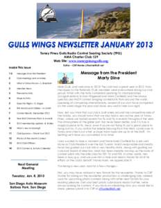 VOLUME 1  ISSUE 2 Torrey Pines Gulls Radio Control Soaring Society (TPG) AMA Charter Club 129