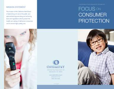 California State Board of Optometry - Focus on Consumer Protection