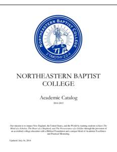 NEBC Academic Catalog 2014–2015