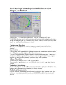 A New Paradigm for Multispacecraft Data Visualization, Analysis, and Retrieval A prototype of a Visual System for Browsing, Analysis, and Retrieval of Data (ViSBARD), showing an orbit of Geotail data with the solar wind 