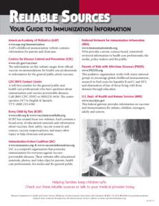 Reliable Sources of Immunization Information.indd