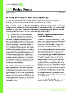 IPC Policy Focus Farm Bill Series No. 2 April 2007