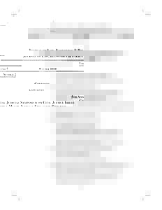 JOURNAL OF LAW, ECONOMICS & POLICY VOLUME 7 WINTERNUMBER 2