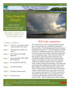 Florida Coastal Everglades Long Term Ecological Research Newsletter  Summer 2014 News from the Sloughs