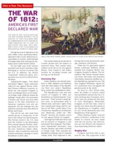 Click to Rate This Resource  THE WAR OF 1812:  AMERICA’S FIRST