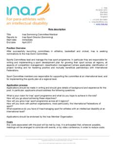 INAS / Paralympic sports / International Sports Federation for Persons with Intellectual Disability